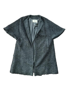 VTG 1960s Bullock’s Womens Shrug Coat Jacket Cute Fall Poly Black Rockabilly 60s